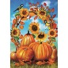 Briarwood Lane Autumn Wreath Still Life House Flag Fall Sunflowers Pumpkins 28" x 40" - 3 of 4