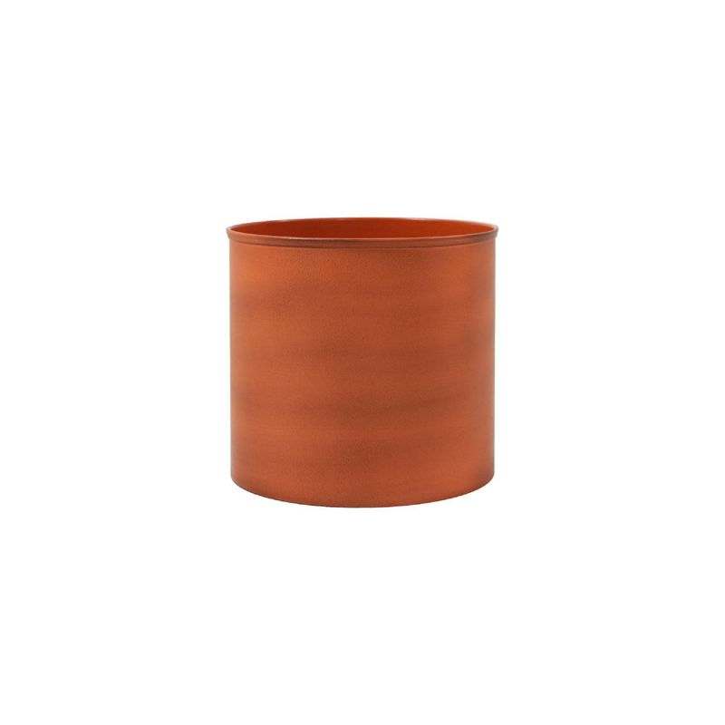 ACHLA Designs 8&#34; Wide Cylinder Planter Pot Galvanized Steel Burnt Sienna, 1 of 5