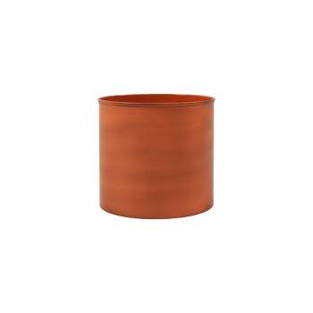 ACHLA Designs 8" Wide Cylinder Planter Pot Galvanized Steel Burnt Sienna