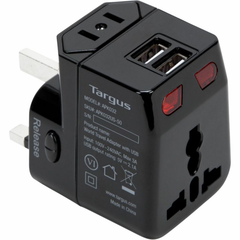 Targus World Travel Power Adapter with Dual USB Charging Ports, 4 of 10