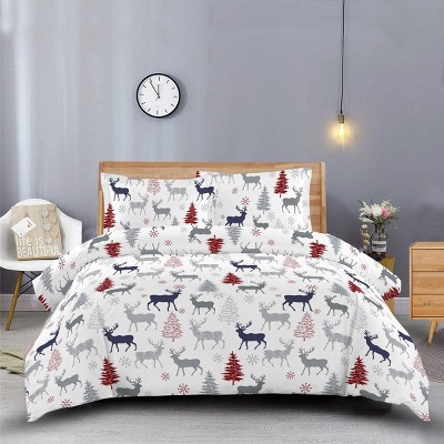 Egyptian Linens Heavyweight Printed Flannel Duvet Covers 170GSM - Christmas Deer