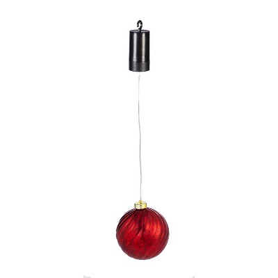 Evergreen 5" Shatterproof Outdoor Safe Battery Operated LED Ball Ornament, Red