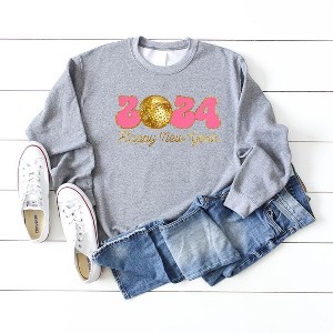 Simply Sage Market Women's Graphic Sweatshirt Happy New Year 2024 - M - Graphite - 1 of 2