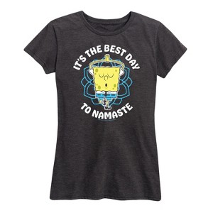 Women's - SpongeBob SquarePants - The Best Day To Namaste Short Sleeve Graphic T-Shirt - 1 of 4