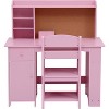Kids Desk and Chair Set, Wooden Study Table with Storage Shelf, Bulletin Board, Children School Learning Desk Set, Writing Table for Boys and Girls - 2 of 4
