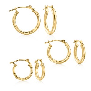 Ross-Simons 14kt Yellow Gold Jewelry Set: 3 Pairs Of Hoop Earrings - 1 of 4