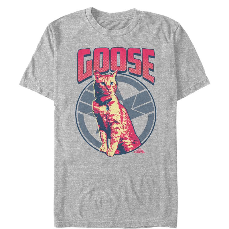 Men's Marvel Captain Marvel Goose Cat Badge T-Shirt, 1 of 5