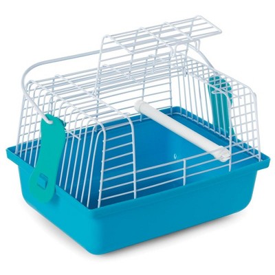 Small Blue Plastic Travel Cage for Birds and Small Animals