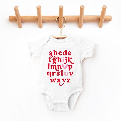 The Juniper Shop Vday Alphabet Baby Bodysuit