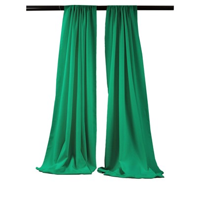 Slickblue Pack of 2 Polyester Backdrop Drapes – 96"H x 58"W, Rod Pocket, Semi Sheer, Serged Edges, 41 Colors Options