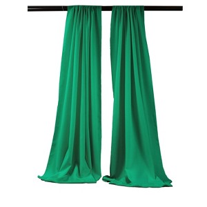 Slickblue Pack of 2 Polyester Backdrop Drapes – 96"H x 58"W, Rod Pocket, Semi Sheer, Serged Edges, 41 Colors Options - 1 of 3