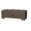 HomeRoots 50" Brown Upholstered Tufted Fabric Storage Ottoman - 4 of 4