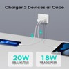 BRINJOY 4-Pack 20W Dual Port Wall Charger - USB C & A Fast Charging Block, White - 2 of 4