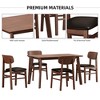 5 Piece Dining Table Set for 4, Kitchen Table Set, Rustic Retro Solid Rubber Wood Table with 4 Upholstered Chairs for Small Space - 3 of 4