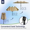 Maggift Patio Seating 3 Piece Set with Adirondack Lounge Chair Black Frog Chair 2 Piece Plus Double Ended Parasol, Brown, 181.1"*106.2"*94.5" - 3 of 4