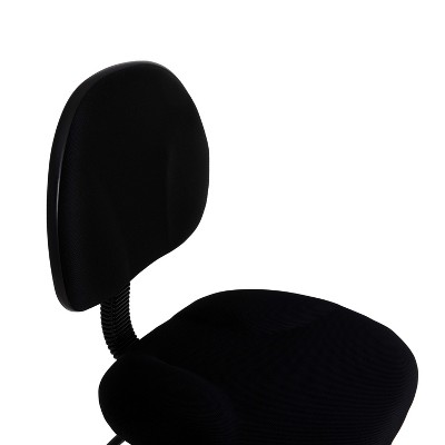 Black Adjustable Fabric Drafting Chair with Swivel