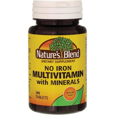 Nature's Blend Multivitamin with Minerals - No Iron 100 Tablets.