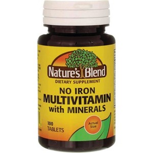 Nature's Blend Multivitamin with Minerals - No Iron 100 Tablets. - 1 of 2