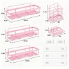 XINGHANZHENXUAN Adhesive Shower Caddy 5-Pack, Rustproof Pink Bathroom Shelves | No-Drilling Wall Mount Organizer Set for Shampoo & Bath Essentials - 2 of 4
