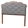 Baxton Studio King Leandra Fabric and Wood Headboard Gray/Walnut Brown: Elegant Design, 30 Day Limited Warranty - 2 of 4