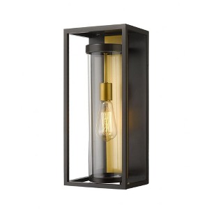 Dunbroch Modern Outdoor Wall Sconce - Black Glass, 60W, Dimmable, Wet Rated, 18.25" H - 1 of 4