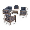 Christopher Knight Home Bruce 8 Seater Acacia Wood Patio Set with Slatted Coffee Table and Cushions - 3 of 4
