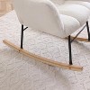 Rocking Chair Teddy Upholstered Glider Rocker Rocking Accent Chair Padded Seat with High Backrest Armchair Comfy Side Chair - 3 of 4