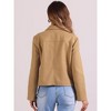 Allegra K Women's Long Sleeve Two Pockets Button Cropped Outerwear Jacket - 3 of 4