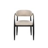 HomeRoots Set of Two Beige And Black Upholstered Fabric Open Back Dining Arm Chairs - 4 of 4