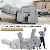 Dual Motor Infinite Position Power Lift Recliner Chair, Chenille Heavy Duty Oversized Recliner with Heat Massage & Hidden Cup Holders-3irtyhousy - 3 of 4