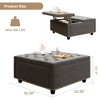 32" Square Storage Bench, Leather Lift-Top Ottoman Cube Bench, Coffee Table Ottoman With Large Storage Space,  Storage Coffee Table For Living Room - 3 of 4