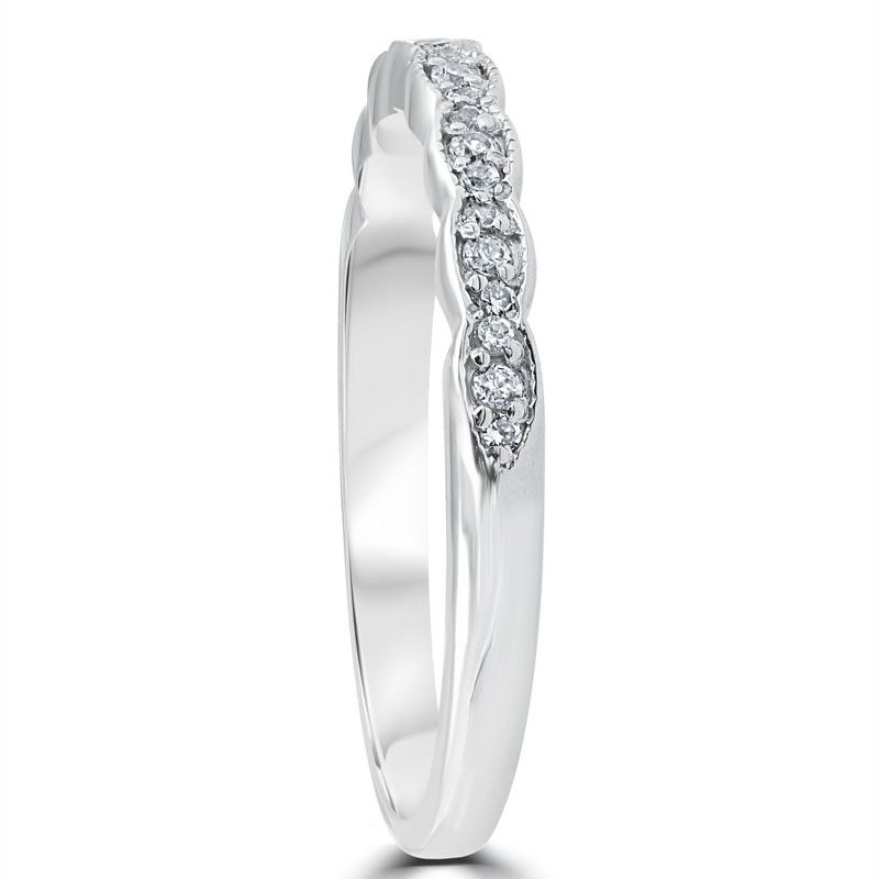 Pompeii3 1/5 cttw Diamond Stackable Womens Wedding Ring 14k White Gold, 2 of 5