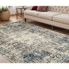 Ivory Blue and Gray Abstract Power Loom Area Rug - 2 of 4