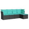 vidaXL Garden Sofa Set  PE rattan 5 Piece Adjustable Feet - 2 of 3