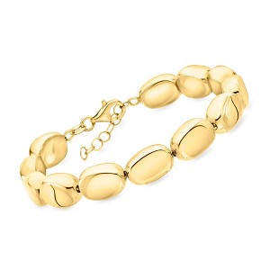 Ross-Simons Italian 18kt Gold Over Sterling Nugget Bracelet Size 7 - 1 of 3