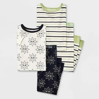 Toddler Boys' 4pc Sun & Striped Pajama Set - Cat & Jack™ Black