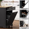 YOOCOZZ Rolling Kitchen Island with Concealed Tilt-Out Trash Can, Power Outlet and Spacious Storage Space - 3 of 4