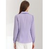 Allegra K Women's Elegant Collar V Neck Long Sleeve Work Office Satin Button Down Shirt - 4 of 4