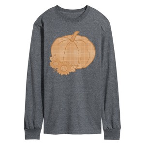 Men's - Instant Message - Muted Plaid Pumpkin Long Sleeve Graphic T-Shirt - 1 of 4