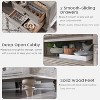 24" Farmhouse Nightstand wtih Charging Station, Square End Table Side Table with 4 Solid Wood Feet &  2 Drawers for Living Room, Bedroom - 3 of 4