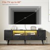 WOWLIVE 59&70 LED Wood TV Stand with Power Outlets, Modern Entertainment Center for TVs - 2 of 4