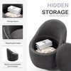 Modern Barrel Swivel Chairs with Concealed Storage, Round Upholstered Accent Chairs - 2 of 4