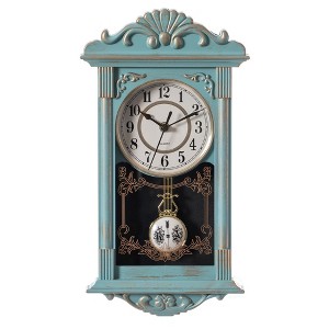 Clockswise Vintage Grandfather Wood-Looking Plastic Pendulum Decorative Battery-Operated Wall Clock - 1 of 4