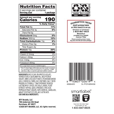 Popcorners Zesty Cheddar Protein Chips - 5.36oz/4ct