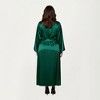 Anna-Kaci Lounge Women's PLus Size Satin Robe and Slip Set with Smooth Draping Fabric and Elegant Silhouette - 3 of 4