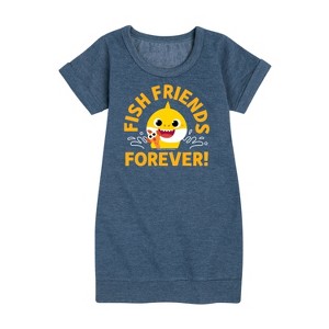 - Baby Shark - Fish Friends Forever Graphic Short Sleeve Fleece Dress - 1 of 4