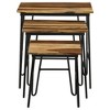 Natural Sheesham Wood 3-Piece Nesting Table Set with Hairpin Legs and Iron Frame for Living Room - 4 of 4