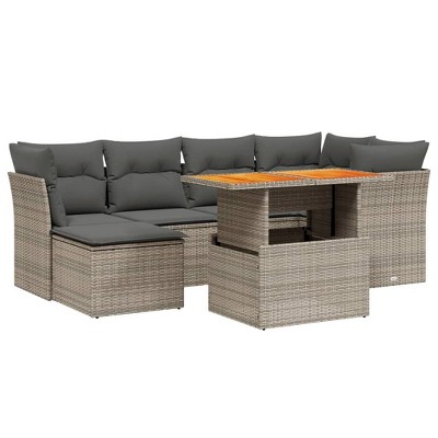 vidaXL Garden Sofa Set Grey