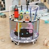 Hooseng 55" 7-in-1 Round Trampoline for Kids with Safety Enclosure Net, Indoor & Outdoor Toddler Trampoline with Adjustable Gymnastics Bar & Toys - 2 of 4