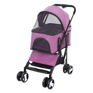BestMassage Pet Stroller 3/4 Wheels Dog Stroller 3-in-1 Multifunction Dog Cat Jogger Stroller with Large Storage Basket Removable Pet Carrier - 1 of 4
